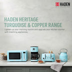 Haden Coffee Maker & Heritage 1.7 Liter Electric Kettle, Black & Chrome