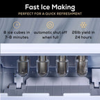 Igloo Self-Cleaning Countertop Ice Maker - Compact and Portable - Creates 26 lbs. Per Day, 8 Pieces Ready Every 7-8 Minutes - Includes Ice Scoop and Basket - Aqua