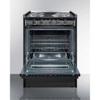 24" wide slide-in style electric coil range in black