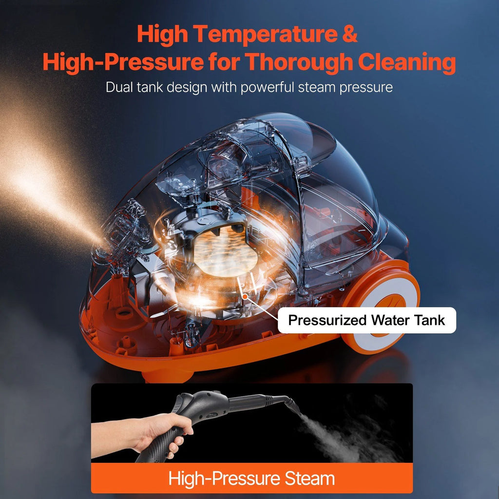 Professional 2000W Steam Cleaner Multipurpose, 51oz Tank & 27 Tools, Heavy Duty Sanitizing Steamer for Hardwood, Car Interiors, Windows, Kitchen Appliances