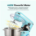 Kitchen in the box Tilt-Head Stand Mixer, Electric Kitchen Mixer with 6.5QT Stainless Steel Bowl, 660W Food Mixer with 6-Speed, Black