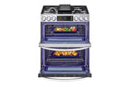 30 Inch Slide-In Gas Smart Range with 5 Sealed Burners, Double Oven, 6.9 Cu.
