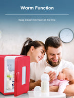 15L Mini Fridge, 21 Can Bedroom Refrigerator, Portable Cooler &Warmer, Beverage & Skincare, 110V/12V, Black