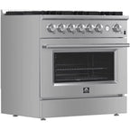 Marco 36-Inch Gas Range Stainless Steel, 6 Burners 67,000 BTU, 5.36 cu.ft. Convection Oven