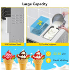Entcook 3 Flavors Commercial Ice Cream Maker, 5.8-8 Gal/H Countertop Soft Serve Ice Cream Yogurt Machine with LCD Display