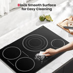 Gasland Chef 30 in. 4 Elements Radiant Electric Cooktop in Black with Tri-Ring Element and Bridge Element