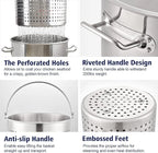 40QT Seafood Boiling Kit, 200,000BTU Propane Burner Stainless Steel Crawfish Boil Pot w/Basket and Steamer Rack, For Outdoors Cooking and Steaming, Large Turkey Fryer Pot, Lobster Shrimp Pot