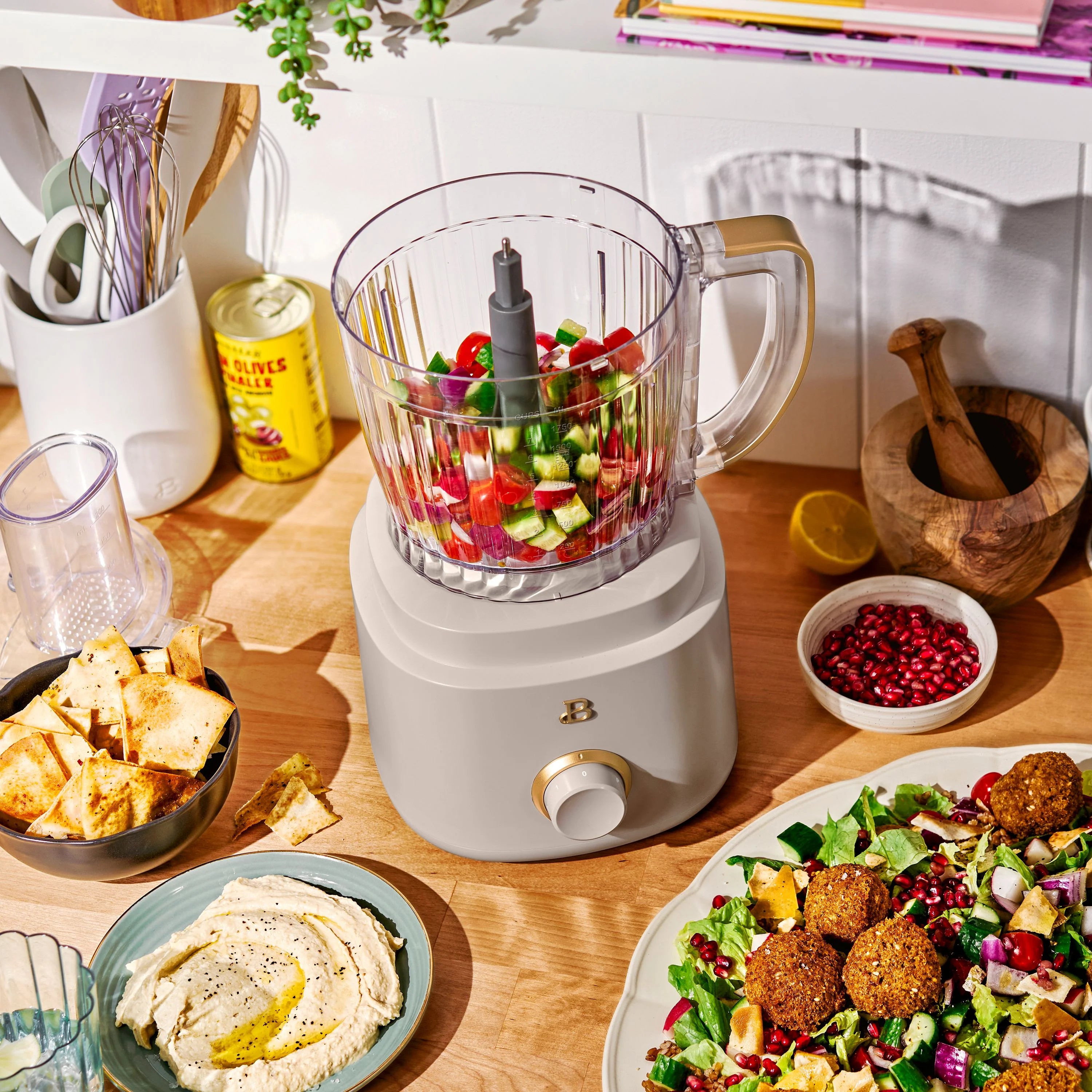 Beautiful 10-Cup Food Processor with Accessories, White Icing by Drew Barrymore