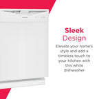 Frigidaire FDPC4221AW 24" Built-In Dishwasher, Front Control, White