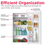 Frigidaire 3.2 Cu Ft Retro Dry Erase Compact Fridge, (EFR331-BLACK), Black