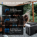 Simzlife 12V Car Refrigerator, 37QT Electric Cooler DC/AC, -4℉~68℉, RV Freezer Fridge Cooler with Wheels & 2 Baskets