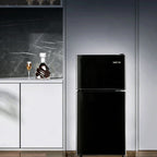 GGTB Retro Compact Two Door Refrigerator, Black, 3.0 Cu ft