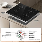VoltCuisine Double/Dual Induction Cooktop 2 Burner, Shatter-proof Flat Glass Top, 9 Heat Settings, LED Touch Display with Child Safety Lock & Overheat Protection