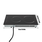 Home Electric 110V Ceramic Stove Cooktop Sensor Touch Control 2 Burners with Plug,Black,20.08x11.34in,Modern Style