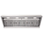 Akicon 48 Inch Range Hood Insert, Stainless Steel 8" Ducted Insert/Built-in Kitchen Vent Hood with 1200 CFM Suction, Dimmable LED Lights and Dishwasher Safe Filters, 4 Speed-Cool White