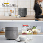 CUCKOO Rice Cooker 6 Cups Cooked, Warmer, Nonstick Pot and Fuzzy Logic Tech in Gray (CR-0375FG)