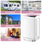 Full-Automatic Washing Machine 7.7 lbs Washer/Spinner Germicidal UV Light Pink