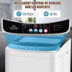 Veeboto 17.8lb Full Automatic Washing Machine, Compact Washing Machine with Drain Pump, Power Motor 20-Mins Quick Wash, LED Display, Washer and Dryer Combo Low Noise for Apartment Dorm Household