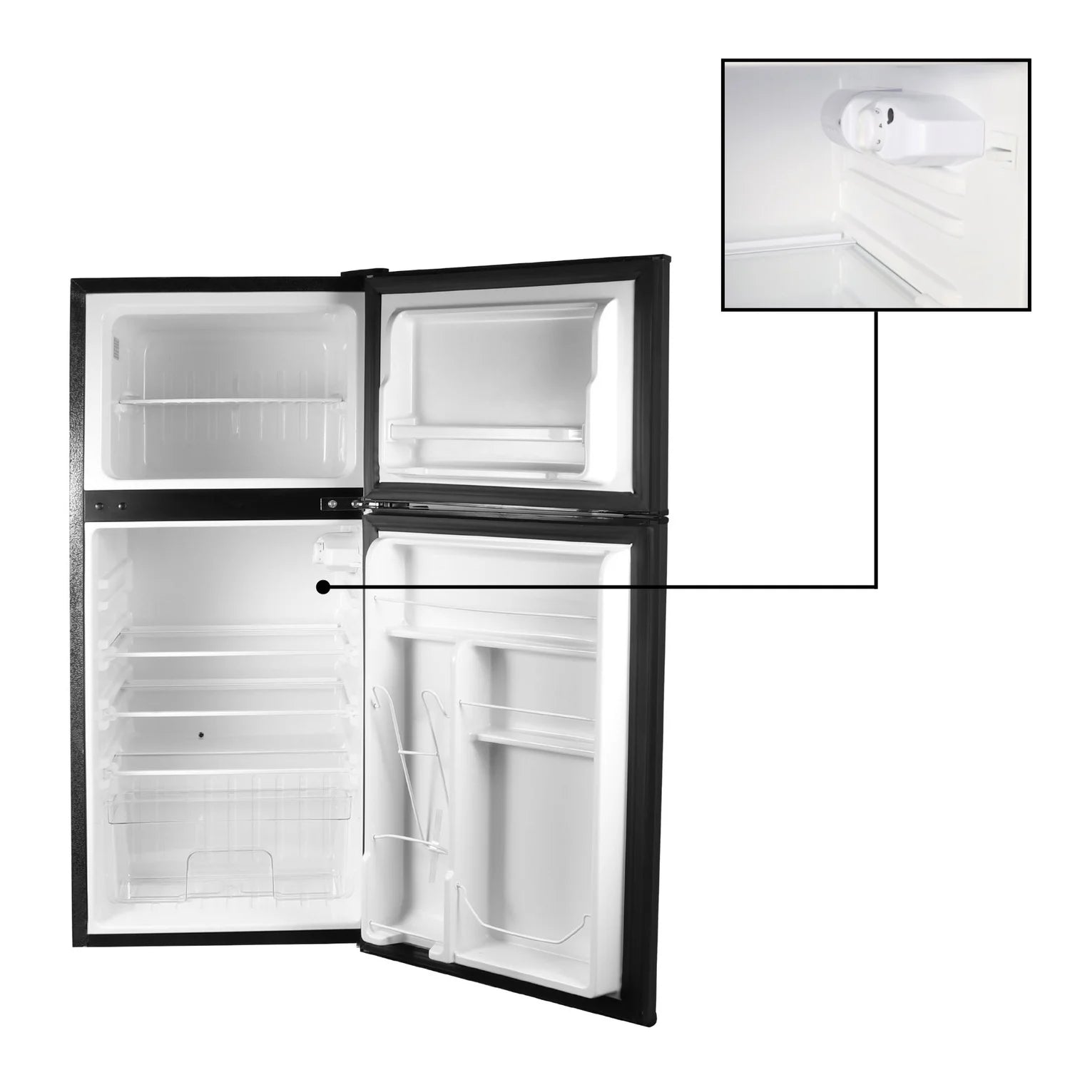 ConServ 4.5 Cu Ft Mini Fridge Freezer - Compact Refrigerator with Adjustable Shelves, Black