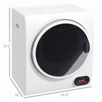 Portable Clothes Dryer 1.5 Cu.Ft Compact Electric Dryer for Apartments Dorms and Rvs 3 In 1 Freestanding Wall Mount Stackable Design 850W Front Load With Stainless Steel Drum White