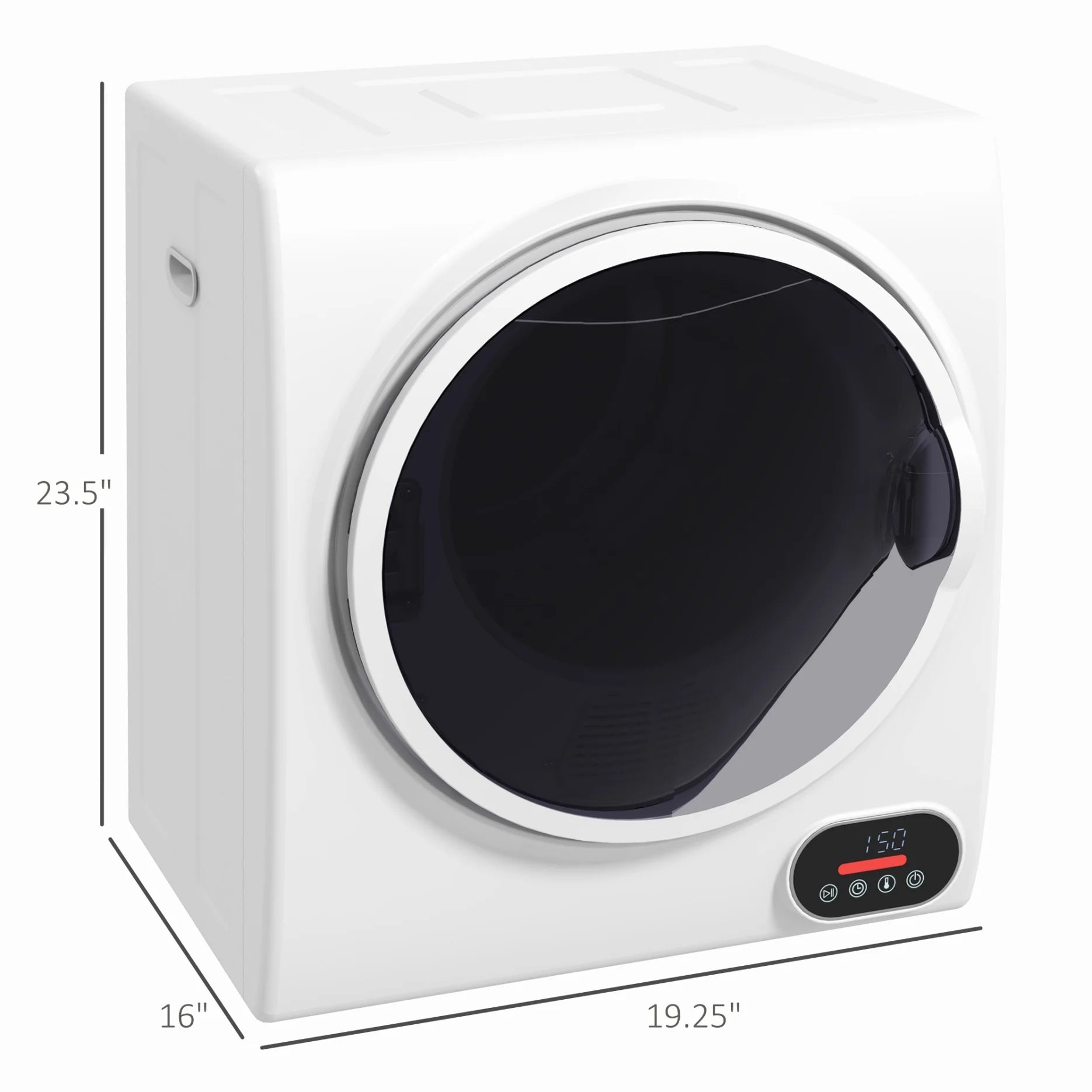 Portable Clothes Dryer 1.5 Cu.Ft Compact Electric Dryer for Apartments Dorms and Rvs 3 In 1 Freestanding Wall Mount Stackable Design 850W Front Load With Stainless Steel Drum White