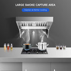 Aoile Commercial Exhaust Hood, 94.48" Rust Resistant Wall Mount Range Hood