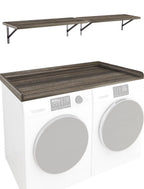 Kaboon Washer Dryer Countertop with Edge Rails, 27.5" x 54", Light Walnut