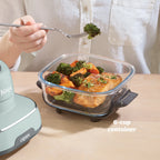 Ninja Crispi 4-in-1 Portable Glass Air Fryer Cooking System, 4-Qt & 6-Cup Containers, Cyberspace