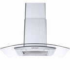 30 inch Kitchen Stainless Wall Mount Range Hood 450CFM Stainless 3-Speed with Led Bulb Dishwasher Filter For Burner 120V