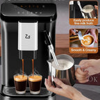 Riedhoff Fully Automatic Espresso Machine CM9002, 1350 W, Touch Screen with 1.5 L Water Tank, Black