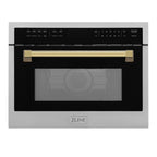 ZLINE Autograph Edition 24" 1.6 cu ft. Built-in Convection Microwave Oven in Stainless Steel and Matte Black Accents