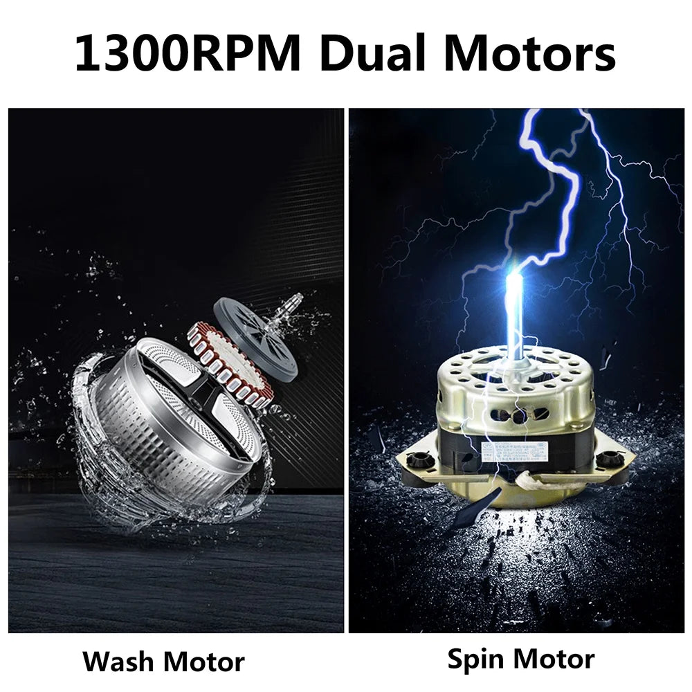 Washing Machine, 14.3 lbs Twin Tub Washer Machine and Dryer Gray