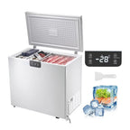 Choco Moon Large Capacity 14.5 Cu.ft Chest Freezer, 345L Storage, 4 Slide-Out Baskets, Lockable Lid, 8 Temp Control Levels, Energy-Efficient LED Lights, 6 Swivel Casters for Easy Mobility