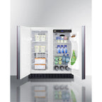30 Inches wide undercounter frost-free side-by-side refrigerator-freezer with panel-ready doors