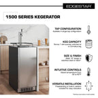 Edgestar Kc1500 15" Wide 1 Tap Kegerator - Stainless Steel