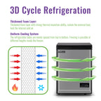 DEMULLER Deep Chest Freezer Mini Freezer with Electronic Display Screen 2 Removable Baskets 63-BLACK