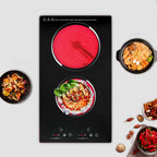 Miumaeov Commercial Electric Ceramic Cooktop 2 Burners Cooking Stove Touch Control Cooker 1500W 140-482?��F