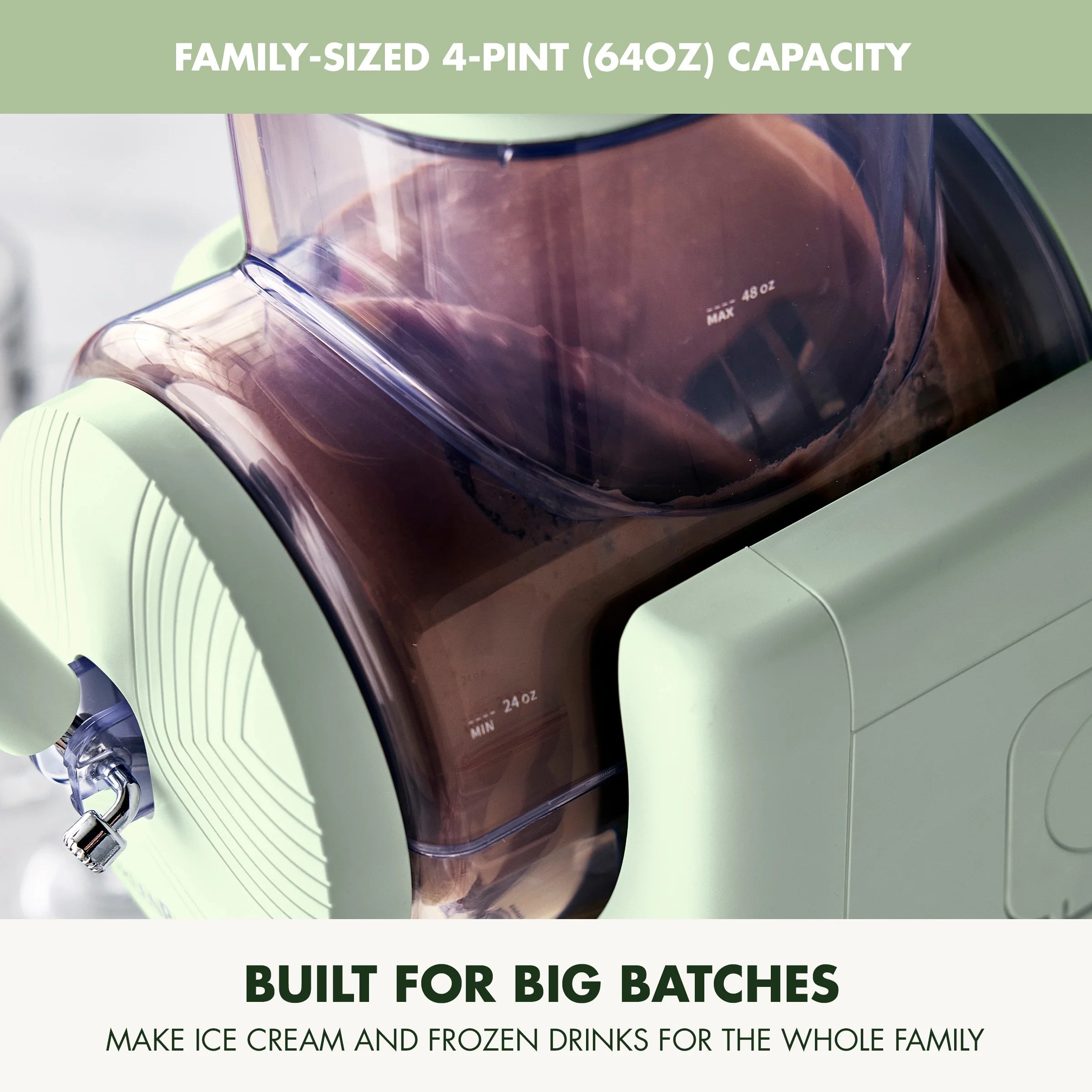 GreenPan Frost 6 Mode, Ice Cream, Frozen Drink, Slushie & Milk Shake Maker, No Freezer Needed, Easy Clean Parts, Gray