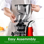 Kitchen in the Box Cold Press Juicer Machines With 3.26" Wide Feed Chute, Slow Masticating Juicer Machine for Whole Fruits and Vegetables, BPA-Free, High Juice Yield Juicer Maker (Silver)