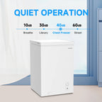 BANGSON 3.5 Cubic Feet Chest Freezer,Deep Freezer With Removable Basket,Adjustable Temperature for Home/Dorms/Apartment/Office