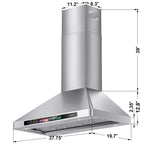 BRANO 30 Inch Wall Mount Range Hood Stainless Steel Hood, 900 CFM, Voice Control, 4-Speed