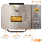 KBS 19-in-1 2LB Bread Maker Machine Fully Automatic LCD Display .Stainless Steel Model# 013