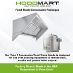 HOODMART UL/NSF 4' Concession Trailer Hood System for Food Truck | Commercial Range Hood with Direct Drive Exhaust Fan | Stainless Steel Kitchen Equipment with Install Kit Included