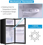 Costway 2 Doors 3.4 cu ft. Unit Compact Mini Refrigerator Freezer Cooler