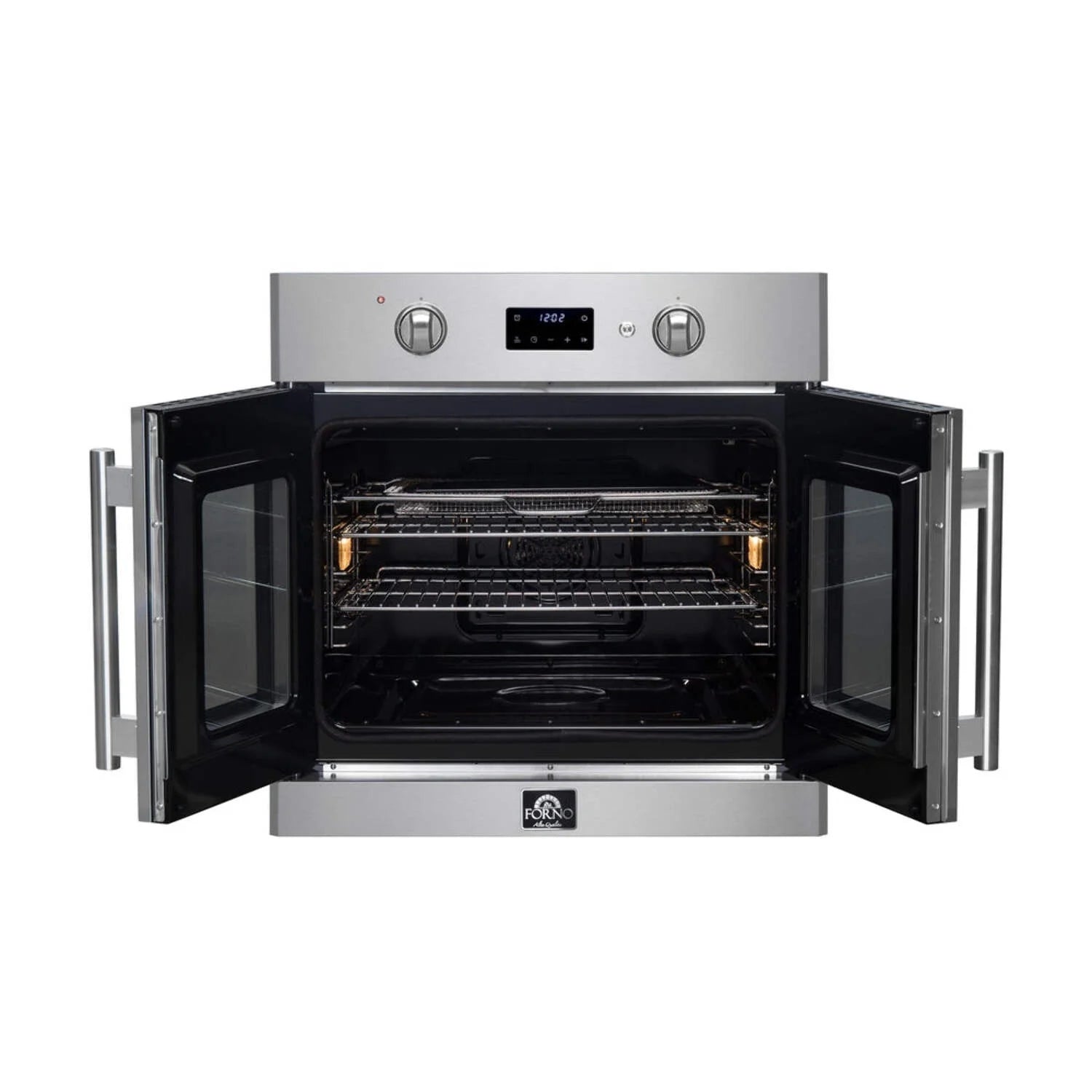 Forno Asti 30-Inch French Door Electric Wall Oven in Stainless Steel, 3.68 cu. ft. True Convection, 3,600W, Air Fry, Sous Vide, Self-Clean
