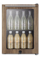 Summit Appliance SCR114LWP1 Compact Beverage Center with Wooden Glass Door Trim