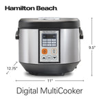 Hamilton Beach Digital MultiCooker, 20 Cup Rice Cooker, Slow Cooker, Steamer Saut��, Hot Cereal, Soup, & More