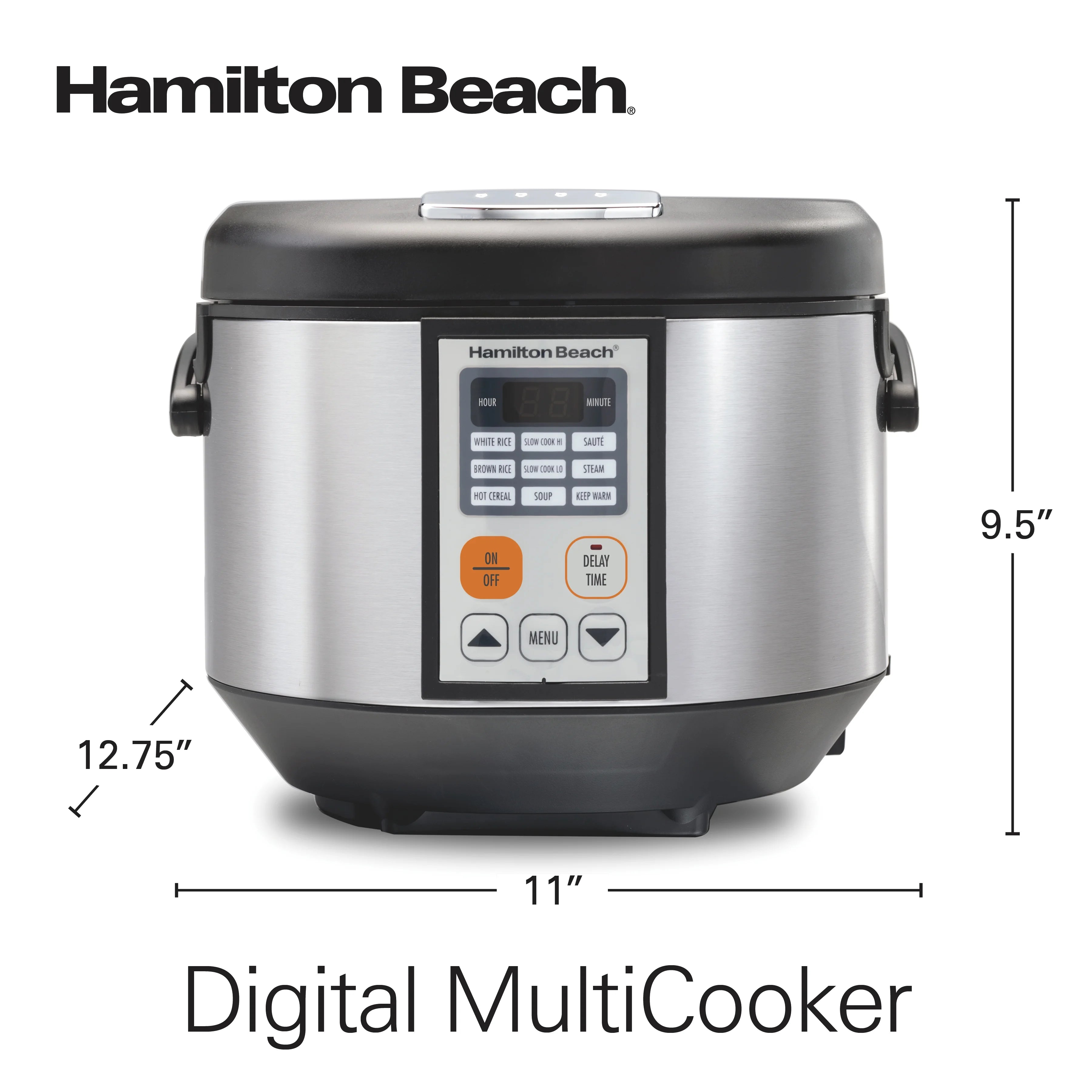 Hamilton Beach Digital MultiCooker, 20 Cup Rice Cooker, Slow Cooker, Steamer Saut��, Hot Cereal, Soup, & More