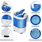 HJYURY Semi automatic mini washing machine 7.9 pounds portable washing and shaking integrated small washing equipment