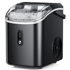 Simzlife Nugget Ice Maker Countertop, 34.9lbs per Day Chewable Pebble Nugget Ice Machine with Touch Screen for Home, Kitchen, Office, Stainless Steel, Black